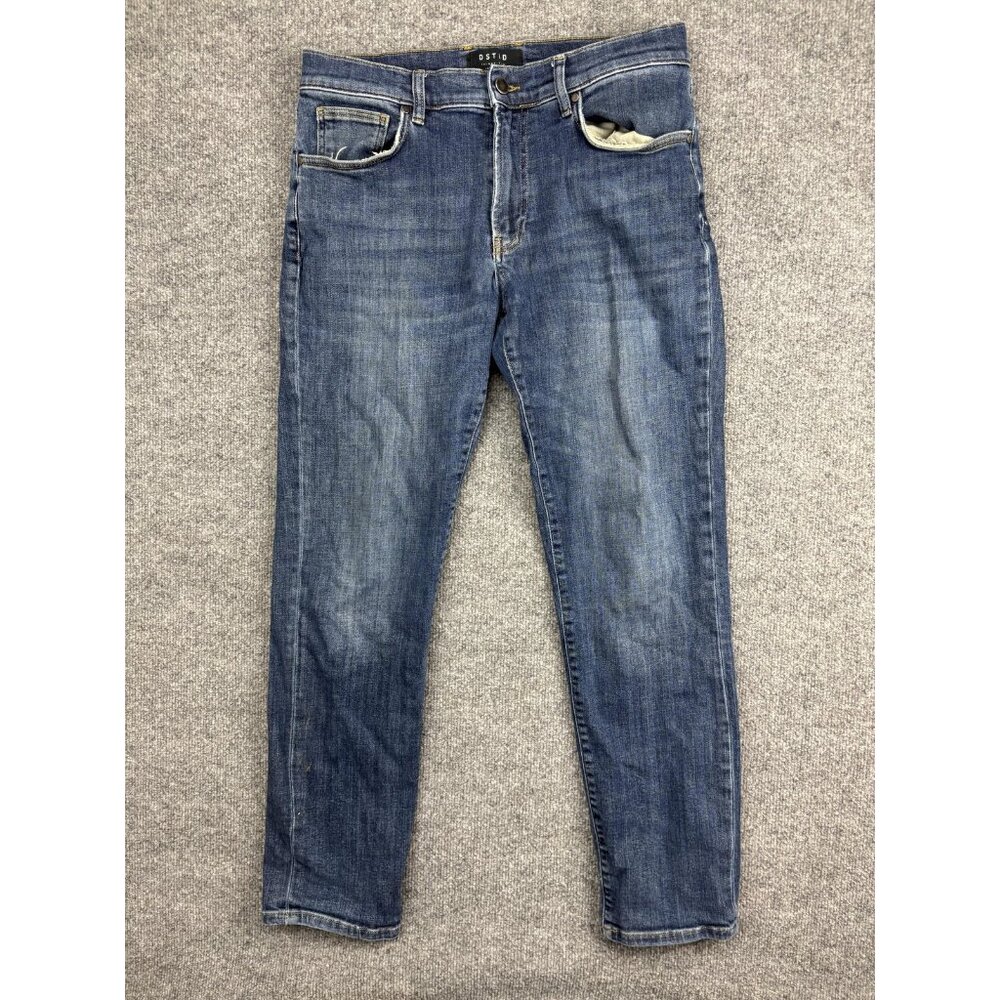 DSTLD Jeans Mens 33x30 Blue Skinny-Slim Stretch Denim 5-Pocket Medium Wash
